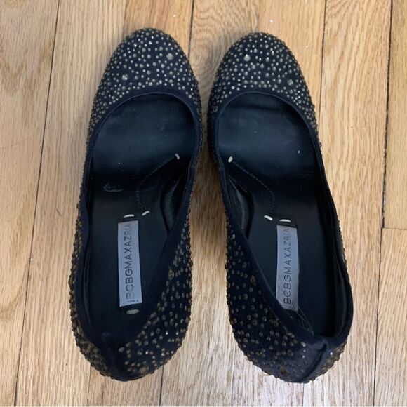 BCBG MaxAzria size 8.5 black rhinestone heels - Picture 5 of 7